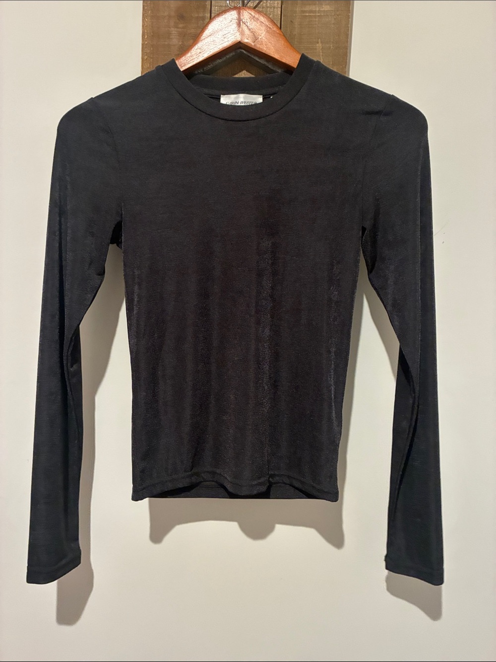 Black Long Sleeve Crewneck Women's Top